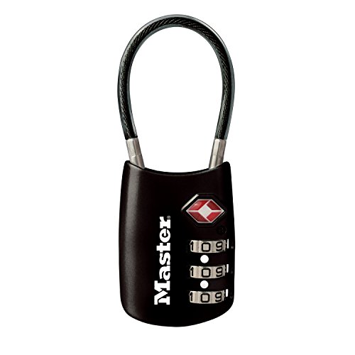 Master Lock 4688D Accettato Set Your Own Combinazione Tsa Approvato Lucchetto Bagagli, Nero, 1 Pacco