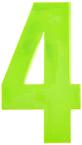 Bulk Hardware Bh04965 Autoadesivi Riflettenti Alta Visibilità Wheelie Bin Numero 4, 150 Mm, Colore: Giallo