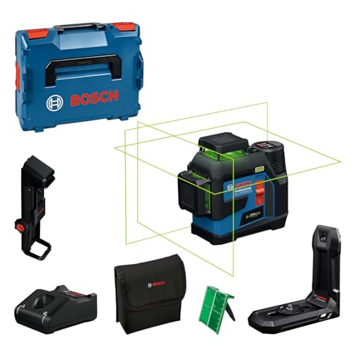 Bosch Professional Livella Laser A Linee Gll 12V-100-33 Cg (3 Linee Laser Verdi A 360°, Raggio D'Azione 100 M (Raggio), Levelling Remote, Lb 10, Dk 20