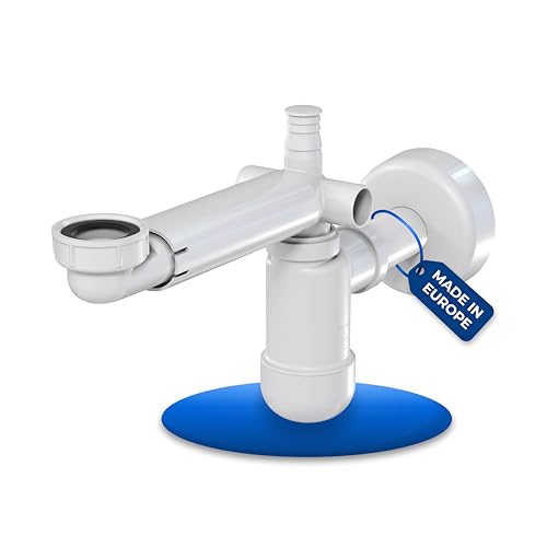 Laxara Sifone Telescopico Per Un Lavandino Salvaspazio 1 1/4" Di Colore Bianco, Ma È Adatto Anche Per Un Lavello Con Attacco Da 1 1/4". Include Connet