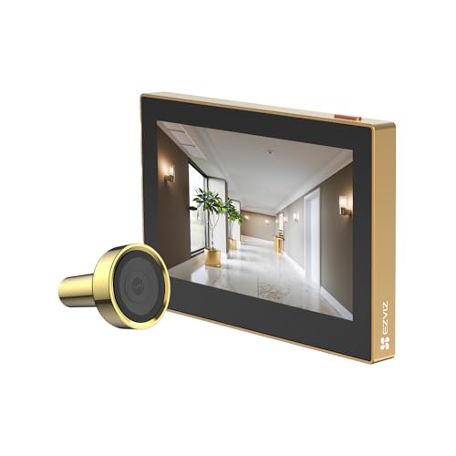 Ezviz Cp2 Spioncino Digitale A Batteria 1080P, Video Spioncino Senza Fili Con Schermo A Colori Da 4,3", Visione Grandangolare A 146°, Batteria Ricaric