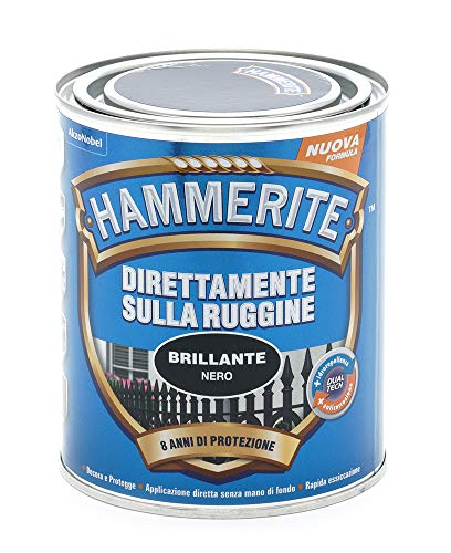 Hammerite Direttamente Sulla Ruggine Brillante Nero 0.75 L