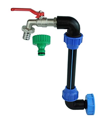 Rubinetto Collo D'Oca 3/4 Per Ibc Cisterna Acqua Piovana 1000 Litri, Adattatore S60X6 3/4 Per Serbatoio, Nastro Integrato, Connettore Rapido E Portago