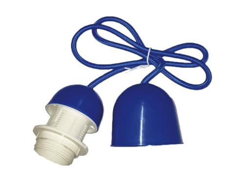 Set Di Portalampada Con Cavo Da 1 M E Fiore, Filettatura E27, Colore Blu. Ideale Per Dare Un Tocco Moderno Ed Elegante Al Tuo Spazio, Combinando Funzi
