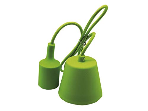 Portalampada Con Cavo Floreale Da 1 M, Tipo E27, Realizzato In Silicone Verde. Dona Un Tocco Naturale E Vivace Al Tuo Arredamento, Ideale Per Illumina
