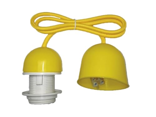 Kit Portalampada E27 Da 1 M, Con Cavo E Fiore, Colore Giallo. Perfetto Per Dare Un Tocco Moderno E Colorato A Qualsiasi Spazio. Ideale Per Vari Ambien
