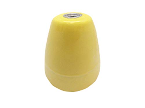 Portalampada Vintage E27 In Ceramica Colore Giallo, Ideale Per Dare Un Tocco Retrò E Caldo Ai Tuoi Spazi. Perfetto Per Lampade In Stile Antico E Decor