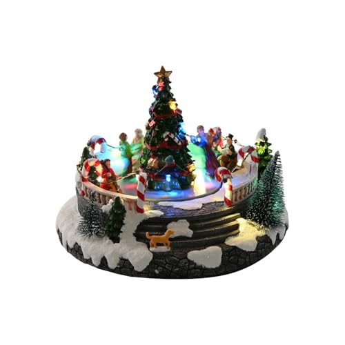 Arbol Led Resina 25X24X18 Movimiento Musical