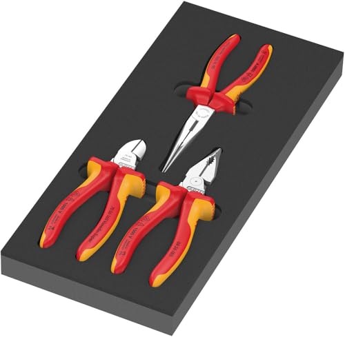 9784 Termoformato In Spugna Pinze Knipex Set Vde 1, 3 Pezzi