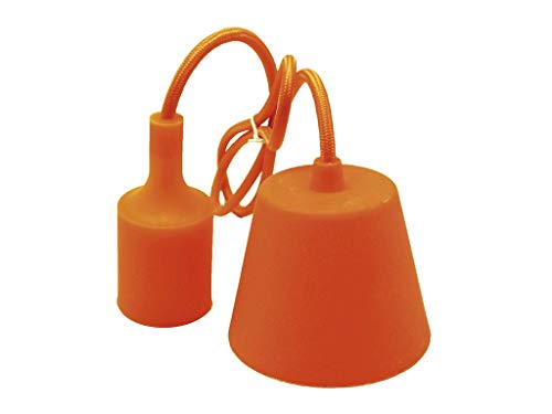 Portalampada E27 Da 1 M Con Cavo E Fiore, Realizzato In Silicone Arancione, Ideale Per Illuminare Con Stile E Modernità, Perfetto Per Decorare Qualsia