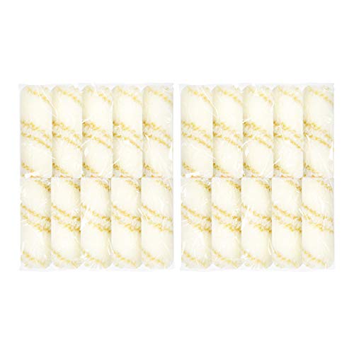 Hardy Working Tools 20X Rullo Di Verniciatura 10Cm, Lunghezza Del Pelo 12Mm, Diametro 15Mm, Rotolo Di Verniciatura, Telai Per Rulli, Giallo-Bianco