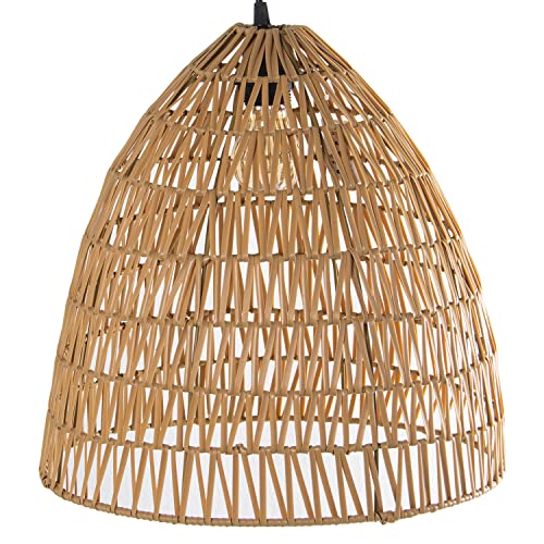 Drw Lampada Da Soffitto In Rattan Sintetico Naturale, 38 X 38 X 38 X 38 Cm, Cavo 146 Cm