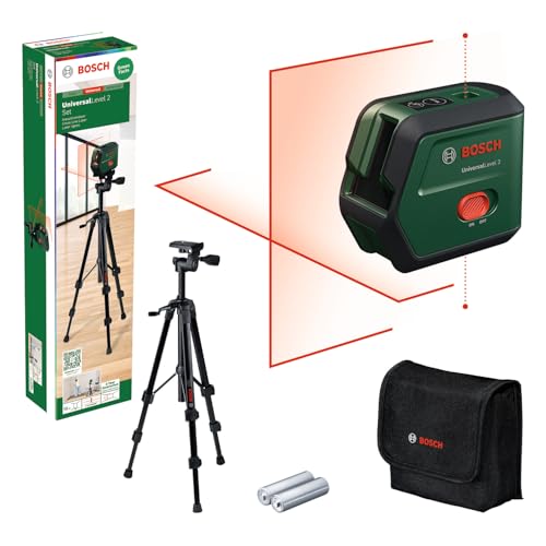 Bosch Livella Laser Multifunzione Universallevel 2 Con Treppiede (Linee Laser A Croce Incl. Punti A Piombo Integrati Per Un Allineamento Preciso E Un