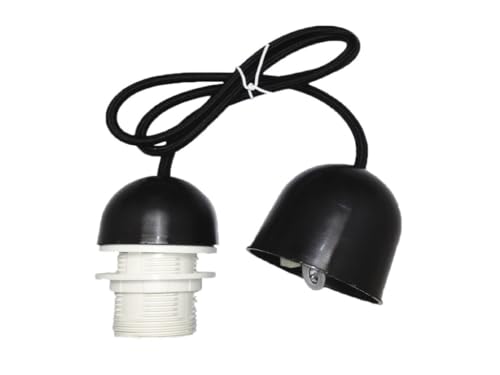 Kit Portalampada Con Cavo, Vaso E Filettatura E27. Lunghezza Di 1 Metro In Elegante Colore Nero. Ideale Per Aggiungere Stile E Funzionalità Ai Tuoi Am