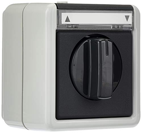 Gira 015430 - Attuatore Tapparella A 1 Polo, Con Etichetta, Resistente All'Acqua, 10 A, 250 V, Colore: Grigio