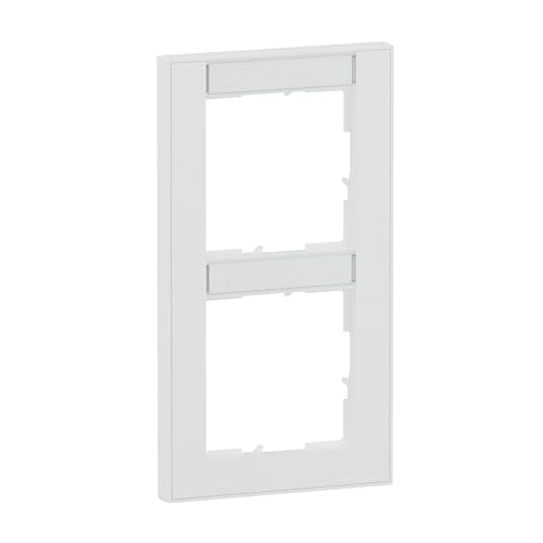 Legrand, Seano+ 765992 - Cornice Verticale A 2 Scomparti, Termoplastica Senza Alogeni, Produzione E Imballaggio Sostenibili, Colore: Bianco Ultra