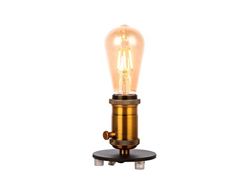 Portalampada Dimmer Vintage In Ottone Anticato E27 Con Cavo Nero Da 2 Metri E Sezione 2X0.75. Perfetto Per Dare Un Tocco Retrò Alla Tua Illuminazione.