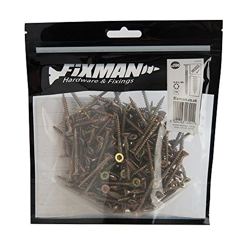 Fixman 936303 Vite Per Truciolato, Oro, 4.0 X 40 Mm