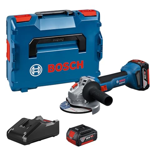 Bosch Professional 18V System Smerigliatrice Angolare A Batteria Gws 18V-8 (Diametro Disco 125 Mm, Incl. 2X Gba 5.0Ah, Caricabatteria Gal 18V-40, L-Bo