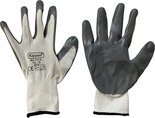 Kippen 7014S3 - Confezione Da 12 Paia Di Guanti Da Lavoro In Nitrile, Taglia 10