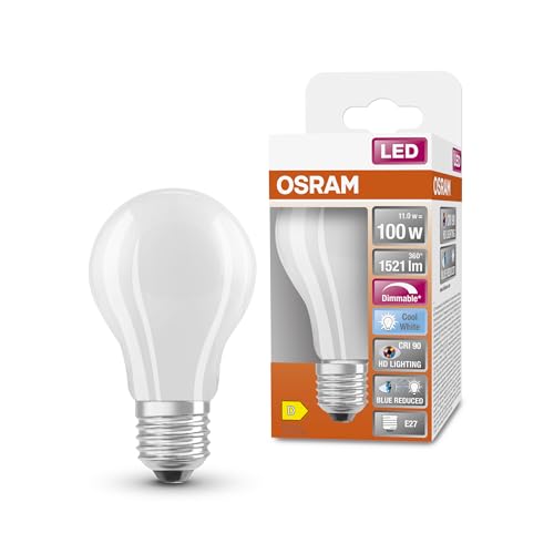 Osram Lamps Lampada Led, Forma Della Lampadina, E27, 11 Watt, Bianco, Bianco Freddo, 4000 Kelvin