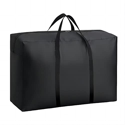 Aurmoo Borsa Di Stoccaggio Da 180L, Borsa Per Cuscini Da Giardinoper Biancheria Da Letto Materassi Coperte Trapunte, 420D(L100Xw30Xh60 Cm,Nero,1 Pezzo