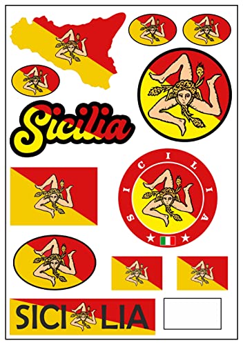 Daged Sicilia Italia - Adesivo Da Viaggio Per Auto, Moto, Motociclista, Bandiera Decorativa Ak