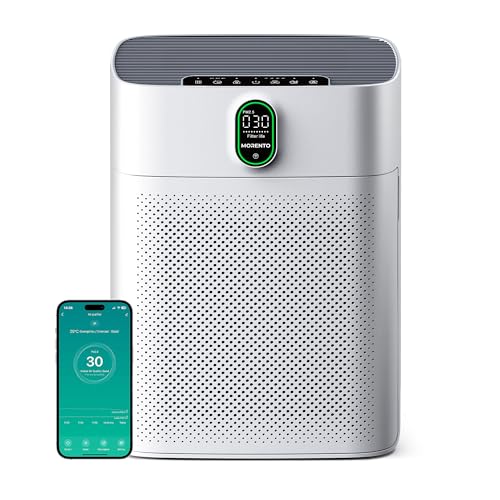 Morento Purificatore D'Aria Intelligente Per La Casa Camere Grandi Fino A 1076 Ft², Compatibile Wi-Fi E Alexa, Display Della Qualità Dell'Aria Pm2.5,