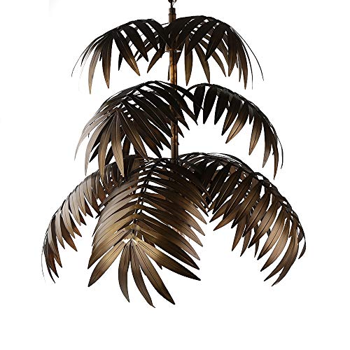 Newrays Lampadario A Foglie Di Cocco Tropicale Regolabile Vintage Lampadario Unico Rustico Albero Soggiorno Sala Da Pranzo Camere Da Letto Cucina Appe