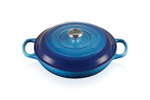 Le Creuset Tegame Basso Evolution In Ghisa Vetrificata, Rotondo, Diameter 30 Cm, 3.2 L, Azzurro, 21180302202430