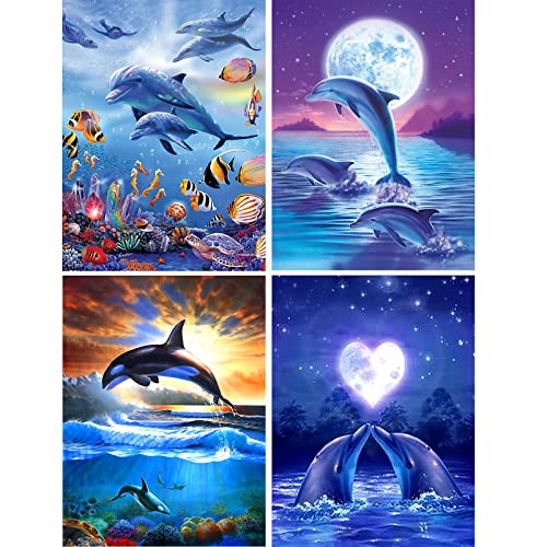 5D Diamond Painting Kit Completo, 4 Pezzi Diamond Painting 5D Pittura Diamante, Pittura Con Numeri Diamante, Dipinti Decorazioni Per Pareti Domestiche