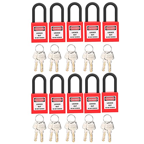 Oreilet 10 Imposta Lockout Tagout Sicurezza Lucchetto Set, 38 Millimetri Di Larghezza Di Blocco Nylon Lucchetto Blocco Lucchetto Con Chiave Di Sicurez