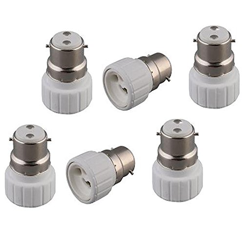 Adattatore Da B22 A Gu10, Attacco A Baionetta B22 A Attacco Gu10, Convertitore Per Portalampada (Confezione Da 6)