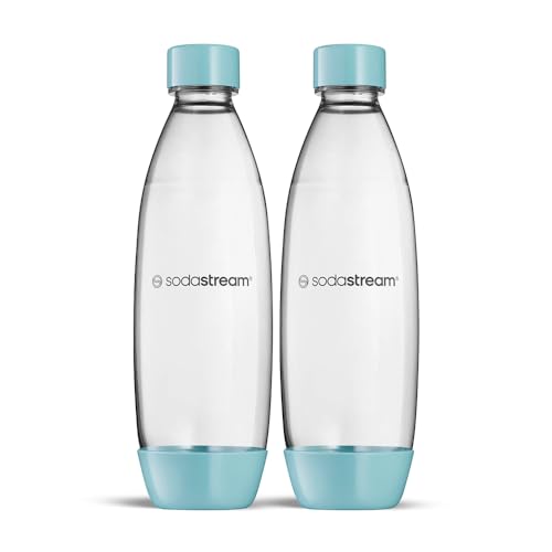 Sodastream 2 Bottiglie Fuse Lavabili In Lavastoviglie Per Gasatore Duo, Terra, E-Terra, Art, Gaia, Colore Azzurro Chiaro