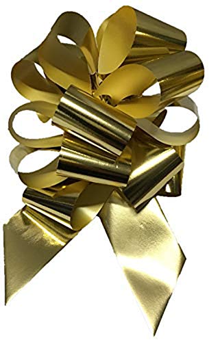 Brizzolari Nastri Fiocchi Rapidi Metallizzati, 50 Pezzi, 31 Mmm Decorazioni Addobbi Natale, Colore: Oro