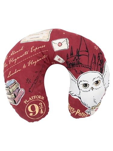 United Labels Harry Potter – Cuscino Cervicale Da Viaggio Con Gufo Hedwig, Cuscino Da Viaggio, Comodo Cuscino Cervicale Per Auto, Aeroplano Rosso