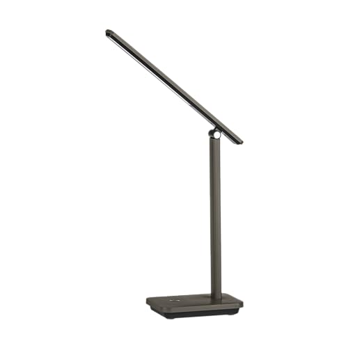 Eglo Iniesta - Lampada Da Tavolo A Led, Ricarica Usb, Dimmerabile Con Funzione Touch, Per Comodino, Scrivania, Ufficio, Plastica In Bianco E Cappuccin