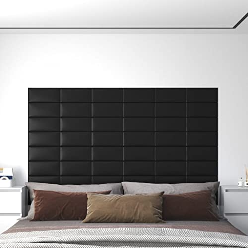 Revera Pannelli Murali 12 Pz Neri 30X15 Cm In Similpelle 0,54 M²