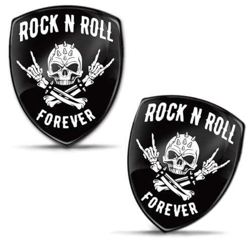 Skino Eu 2 Adesivi In Gel 3D In Silicone, Con Teschio, Per Auto, Moto, Bicicletta, Pattinaggio, Finestra, Porta, Pc, Tablet, Laptop, Badge Rock N Roll
