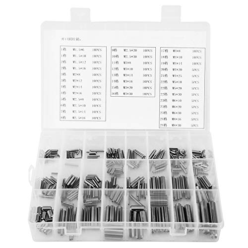 Samfox 280Pz Molla Spine Assortimento Spine Elastiche Primavera Pin Acciaio Inox Di Tensione A Molla Pins Assortimento Set M1.5 M2 M2.5 M3 M4 M5 M6 M8