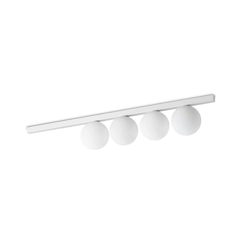 Ideal Lux Binomio Plafoniera Globo A 4 Luci Bianca