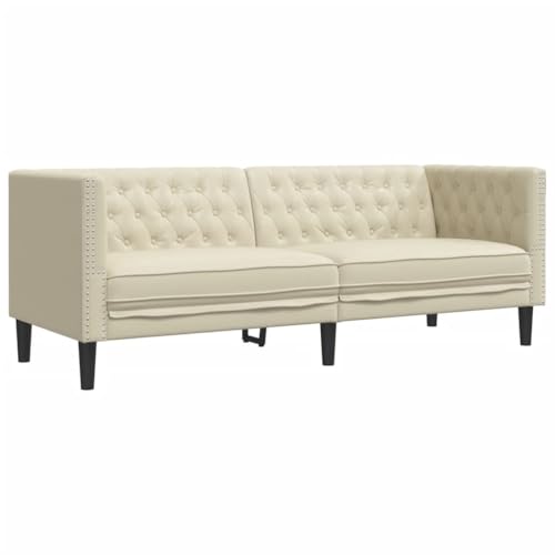 Vidaxl Divano Chesterfield A 3 Posti Crema In Similpelle, Divano A 3 Posti, Divano, Divano Imbottito, Divani A 3 Posti, Divani, Divano Da Salotto