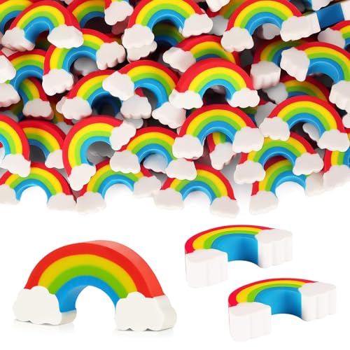 Eowppue Set Di 48 Gomme Arcobaleno - Gomme Colorate Per Bambini, Perfette Per Scuola E Feste