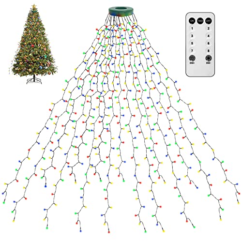 Fnwsja Luci Per Albero Di Natale 400 Led 16 Rami 2 Metri Di Striscia Luminosa Telecomando 8 Modalità Di Memoria Luce Della Stringa Per 1 M A 2,4 M Alb