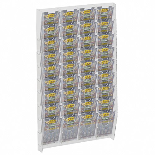 Designplex Espositore Schedine E Gratta E Vinci Da Parete In Plexiglass Trasparente A 36 Tasche Misure: 44 X 9 X H76 Cm