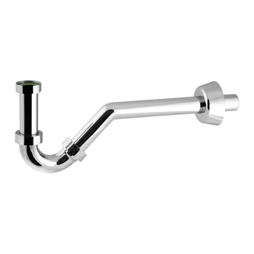 Kiamami Valentina - Sifone Cromato Per Lavabo E Bidet | Ottone Cromato | Scarico Direzionabile | Modello Salvaspazio | Modello Torino