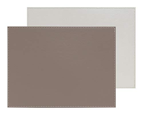 Freeform Ffpm1417 Tovaglietta In Pelle, Simili, Tortora E Bianco, 40 X 30 Cm