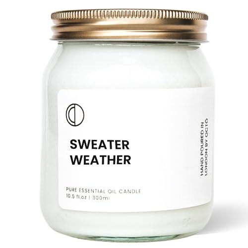 Octō Sweater Weather Pine + Clove Candle 300 Ml | Candela Profumata Agli Oli Essenziali 297,7 G – 60 Ore Di Combustione, 100% Cera Di Soia Naturale, F