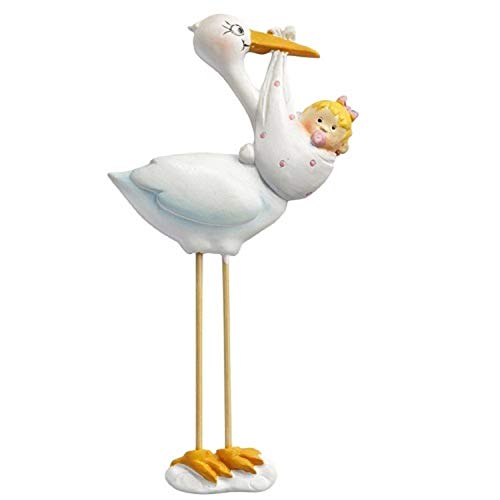 Dekofigur Zur Geburt Eines Mädchens: Storch, Polyresin, 95 Mm