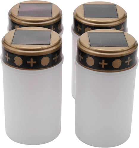 Shengyi Candela Bianca Per Tomba Di Cimitero Lampade Solari Con Illuminazione Led 4 Pezzi Serie